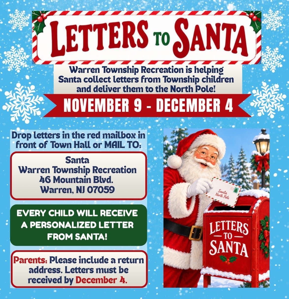 Additional photo from “Warren Collects Letters to Santa.”
